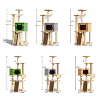 Wholesale Modern Large Multi-Layer Luxury Wooden Folding Cat Climbing Tree Frame with Carton Packaging for Cats Christmas