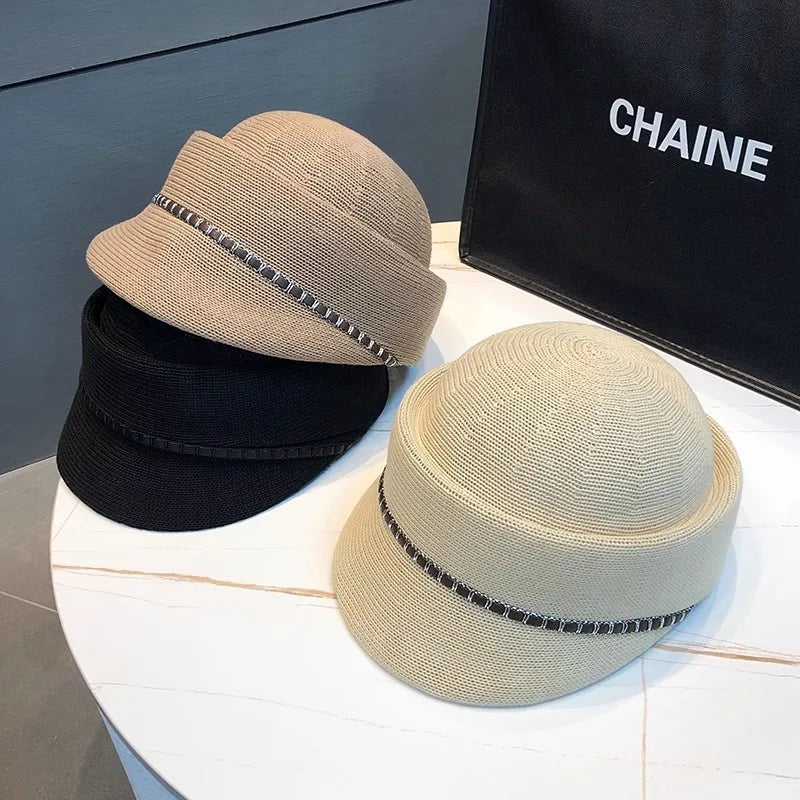 New Spring and Summer Thin Breathable Equestrian Hats for Women Show Small Face Outdoor Travel Photo French Elegant Retro Berets