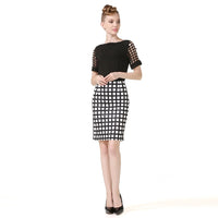 Summer Fashion plus Size Women'S Skirt Plaid Skirt New High Waist Pencil Skirt