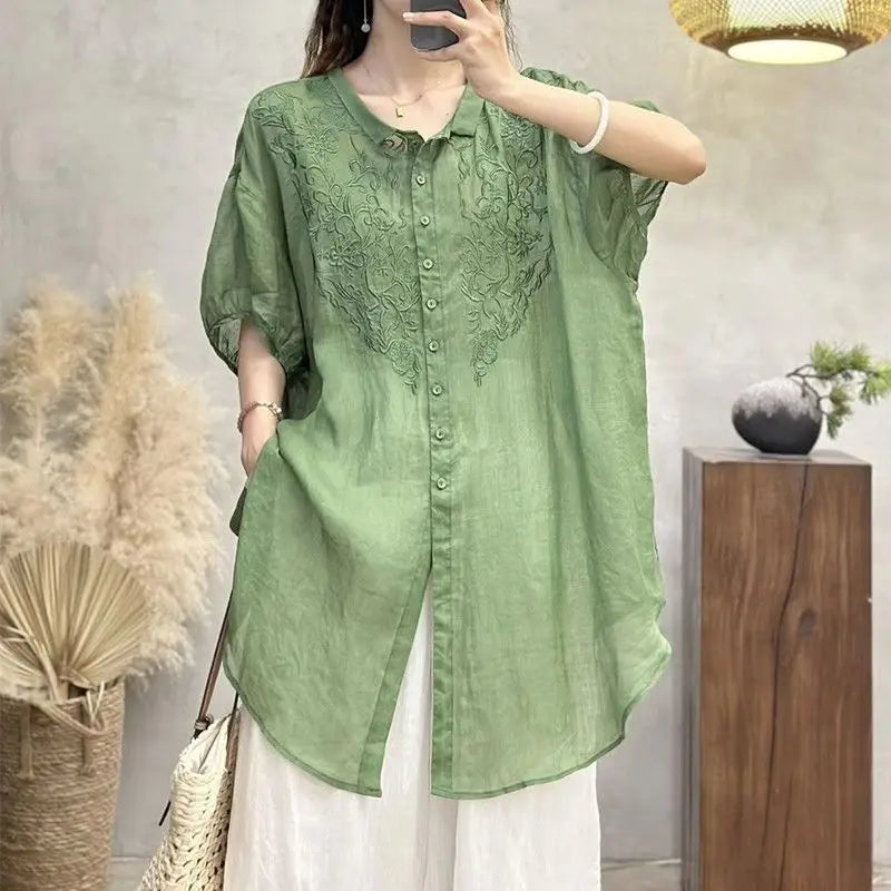 Blouse d'Été Grande Taille Femme | Unie et Élégante