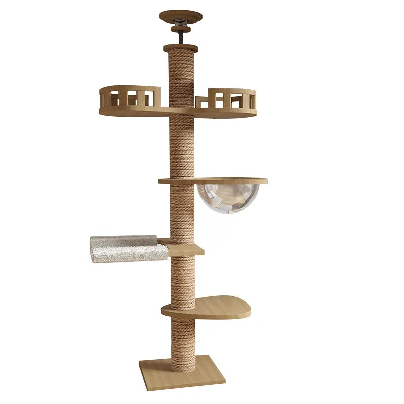 Petdom Large Cats Condo Trees Play Furniture Scratcher Modern Cat Ceiling Tree Tower Multi-Layer Cat Climbing Frame Tree
