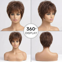 Rich Chocolate #2 Dark Brown Pixie Cut Wig 6X6 Silk Base PU Front Glueless Wear and Go Wig 100% Brazilian Remy Hair Short Wigs