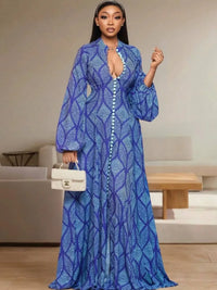African Dresses for Women Elegant Spring Summer Long Sleeve Dashiki Maxi Dress Ladies Traditional African Clothing Fairy Dresses