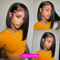 2026 News Bob Wig 13X4 Hd Lace Front Wigs for Black Women Glueless Lace Front Wigs Pre Plucked Pre Cut Straight Bob