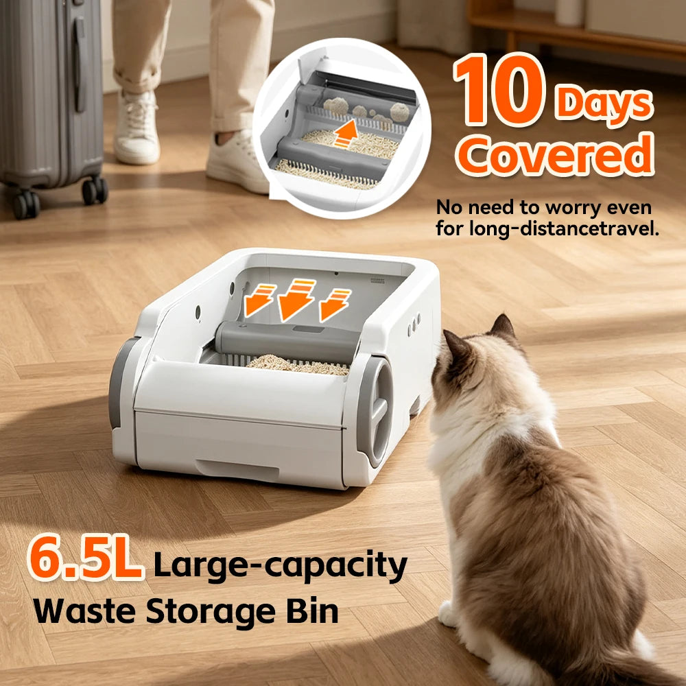Open Automatic Cat Litter Box Smart Self-Cleaning Remote Control via App Cat Toilet Litter Tray New Electric Cat Toilet