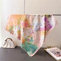 70*70Cm Square Silk Scarf for Women Fashion Ladies Satin Neck Hair Tie Bandana Female Foulard Beach Stoles Hijab Scarves Pareo