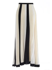 New Cross-Border Foreign Trade Women'S Chiffon Color Matching Pleated Skirt Folding Splicing Chiffon Skirt