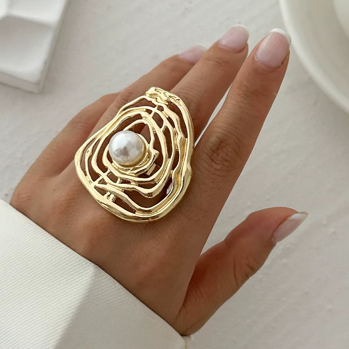 Bagues Tendance Femme | Métal et Perles Élégantes