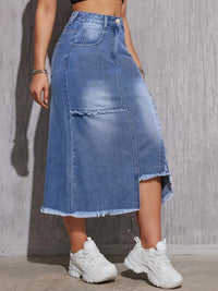Women'S Wide-Leg A-Line Skirt, Suitable for All Body Types, Casual Style with Tassels, Stretchy Long Skirt