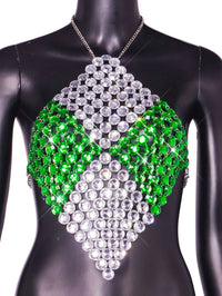 Sexy Y2K Clothes Metal Rhinestone Crop Top Women Summer See through Body Beach Halter Tank Top Club Party Sleeveless Tops Outfit