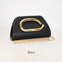 Women'S Evening Bag Party Banquet Chain Crossbody Bag Luxury Designer Gold Metal Buckle Box Clutch Fashion Shoulder Bag Wallet