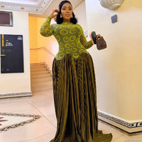 African Dresses for Women Elegant Spring Summer Long Sleeve Dashiki Maxi Dress Ladies Traditional African Clothing Fairy Dreaes