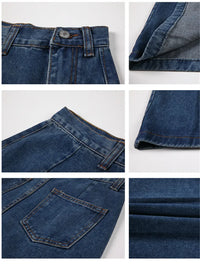 Women'S Midi Denim Skirt Spring Side Split High Wasit Jeans Skirts Straight Female A-Line Pencil Skirt 2023 New Summer