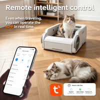 Open Automatic Cat Litter Box Smart Self-Cleaning Remote Control via App Cat Toilet Litter Tray New Electric Cat Toilet