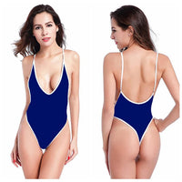 2026 European and American Women'S Sexy Lingerie Sports One-Piece Swimsuit Bikini Three-Point Suspender V-Neck Swimsuit