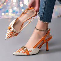 Lu Women Fashion Almond Head Artificial Plush Iron Buckle Comfortable Sandals