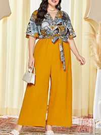 Plus Size Women Clothes Jumpsuit Summer Clothes Blue Urban Leisure Bodysuit New Wide Leg Jumpsuit Wholesale Dropshipping