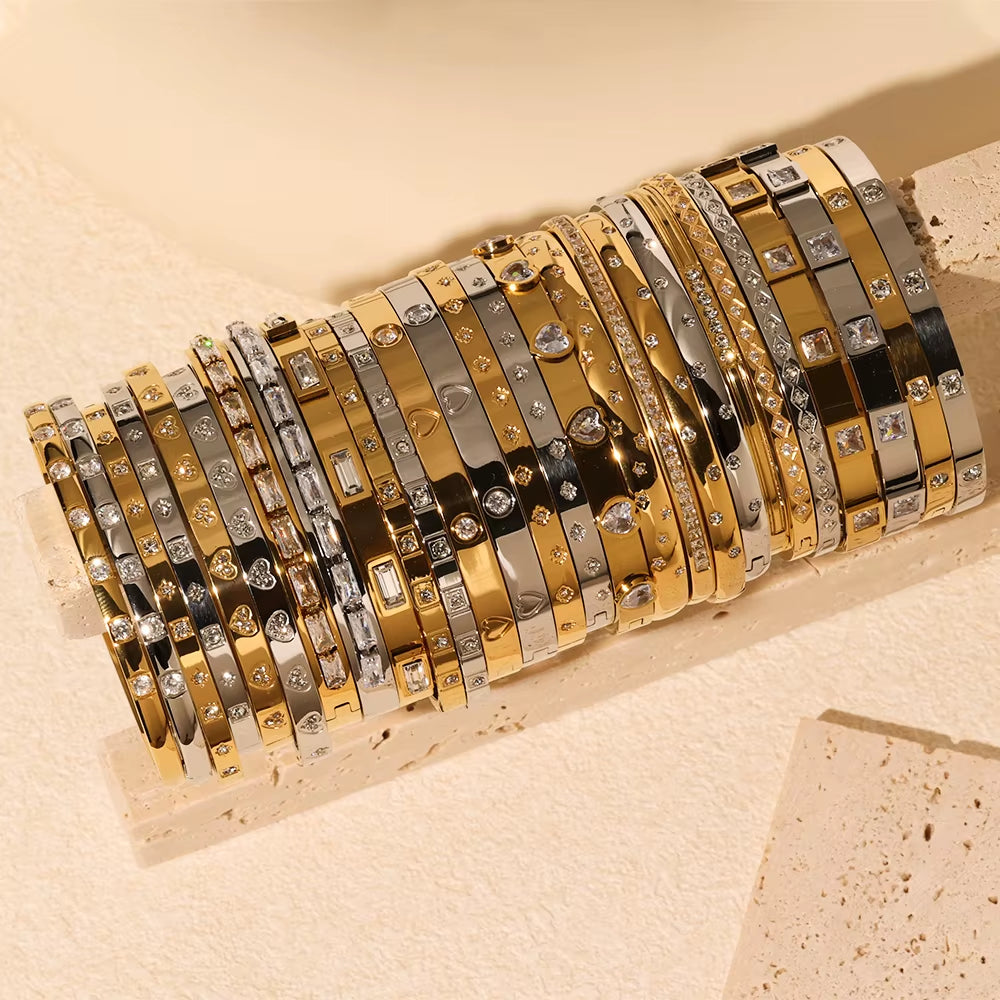 Bracelet Jonc Femme | Acier Inoxydable Poli Élégant