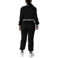 Women'S Long Sleeve round Neck Outfit Set Spring New Style Comfortable Casual Knitted Polyester and Spandex Two-Piece Suit
