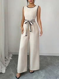 2026 New Spring Rafferiza Casual Vacation round Neck Color-Block Sleeveless Women'S Jumpsuit Clothing Y2K、 Beach