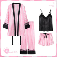 Sleepwear Chemise Nightwear Underwear Ice Silk Pajamas Set Robe New Victoria'S Secret Sexy Womens Lace Trim Homewear Ladies