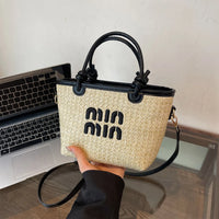 New Summer Beach Grass Woven Bag Women'S Handbag Embroidered Thread Fashion Crossbody Bag Women'S Unique Design Shoulder Bag