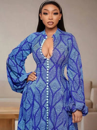 African Dresses for Women Elegant Spring Summer Long Sleeve Dashiki Maxi Dress Ladies Traditional African Clothing Fairy Dresses