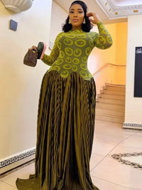 African Dresses for Women Elegant Spring Summer Long Sleeve Dashiki Maxi Dress Ladies Traditional African Clothing Fairy Dreaes