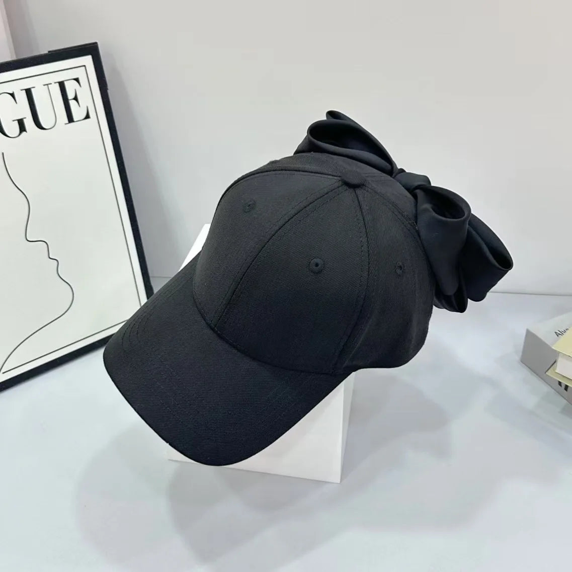 Summer Bowknot Baseball Cap - Fashion Satin Large Bow Back Detail Cap, UV Shade Visor Hat for Women