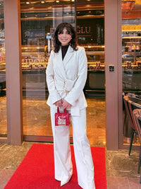 Lapel Coat Long Pant Suit Women Elegant Full Sleeve Waist Cinching Blazer Wide-Leg Pants Set Fashion Lady Daily Commute Outfit