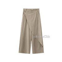 Reddachic Men Women Wrap around Dress Pants Extra-Wide Cleanfit High Waist Plain Suit Trousers Office Work Unisex Everyday Wear