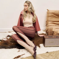 Women Sexy Patchwork High Waist Calf-Length Trouser Mesh See through Skinny Pants Fashion Female Bottoms New Pencil Pants