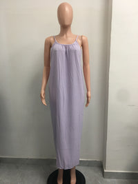 Women'S Spaghetti Strap Open Back Maxi Dress Tie Detail Casual Gown for Beach & Vacation Wear Dresses Sehe Fashion