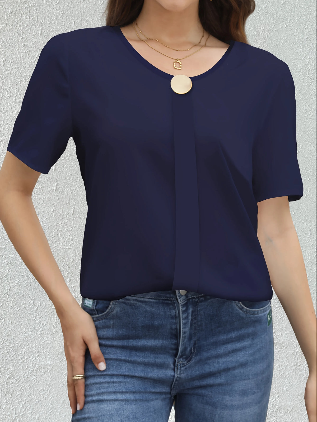 Temperament Loose Woman Shirt Fashion Casual Blouse Elegant Short Sleeve Woman Shirt Holiday Weekend Top