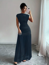 2026 Fashion Sleeveless Dresses for Women Summer Ship Leader Women Dress Slim Folds Dress Women Vestidos De Verano Mujer Q1848