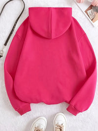 Women'S Autumn and Winter Casual Fashion Loose California West Coast Printed Hooded Drawstring Long Sleeved Warm Pullover