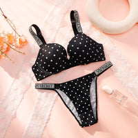 Victoria Secret New Women Polka Dot Lace Push up Bra and Panty Set Sexy Lingerie Sleepwear plus Size Comfortable Luxury