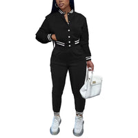 Women'S Long Sleeve round Neck Outfit Set Spring New Style Comfortable Casual Knitted Polyester and Spandex Two-Piece Suit
