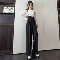 Summer Elegant Fashion Jumpsuit Women High Waist Rompers Straight Pants All-Match Style Jumpsuits Office Overalls Simple 2023