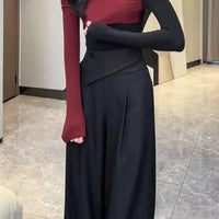 High Waist Narrow Version Wide Leg Pants Waist Straight Pants Drape Versatile Trousers Suit Pants High Quality Women'S Trousers