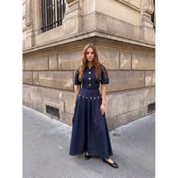 Summer 2026 Women'S Fashion Casual Denim Set Skirt with Unique Metal Button Strap Trendy and Stylish