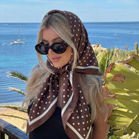 2026 Silk Shawl Square Scarf for Women Print Headband Foulard Satin Hijab Hair Bands Neckerchief Female Head Wraps Bandana