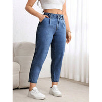 Plus Size 2026 New Elastic Casual Straight Leg Jeans plus Size Slimming Versatile Denim Pants Mid High Waist Long Pants Elega...