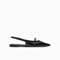 2025 New Bling Women Sandal Fashion Pointed Toe Shallow Slip on Ladies Elegant Slingback Shoes Med Heel Flat Shoes