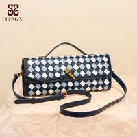 New Plaid Sacs Main Pour Femmes High-End Woven Evening Bag Fashionable Diamond Grid Organ Bag Single Shoulder Crossbody Bag