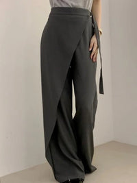Summer Women'S Pants Office Lady New Design Fashion Loose Chic Minimalist Work Wear OL High Waist Wide Leg Casual