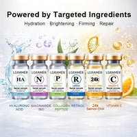 6-IN-1 Face Serum Trio-Vitamin C,Face Retinol & Hyaluronic Acid Anti-Aging Serums,Skincare Routine -Brightening,Facial Serums