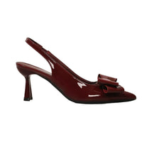 Ladies Summer Pumps Patent Leather Point Toe Bowtie Thin Heels Rhinestones Soft Slingback Breathable Dress Shoes