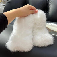 Hot Sale Winter Real Fur Golve Women Outdoor Warm 100% Natural Rabbit Fur Gloves Knit Thick Natural Soft Real Rabbit Fur Mittens