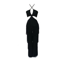 New Wowen Sexy Tassel Halter Bandag Jumpsuits Elegant Backless Sleeveless Slim Long Jumpsuit Fashion Night Party Vestidos